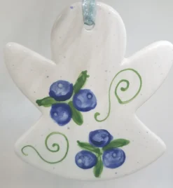 Blueberry Angel Ceramic Flat Ornament