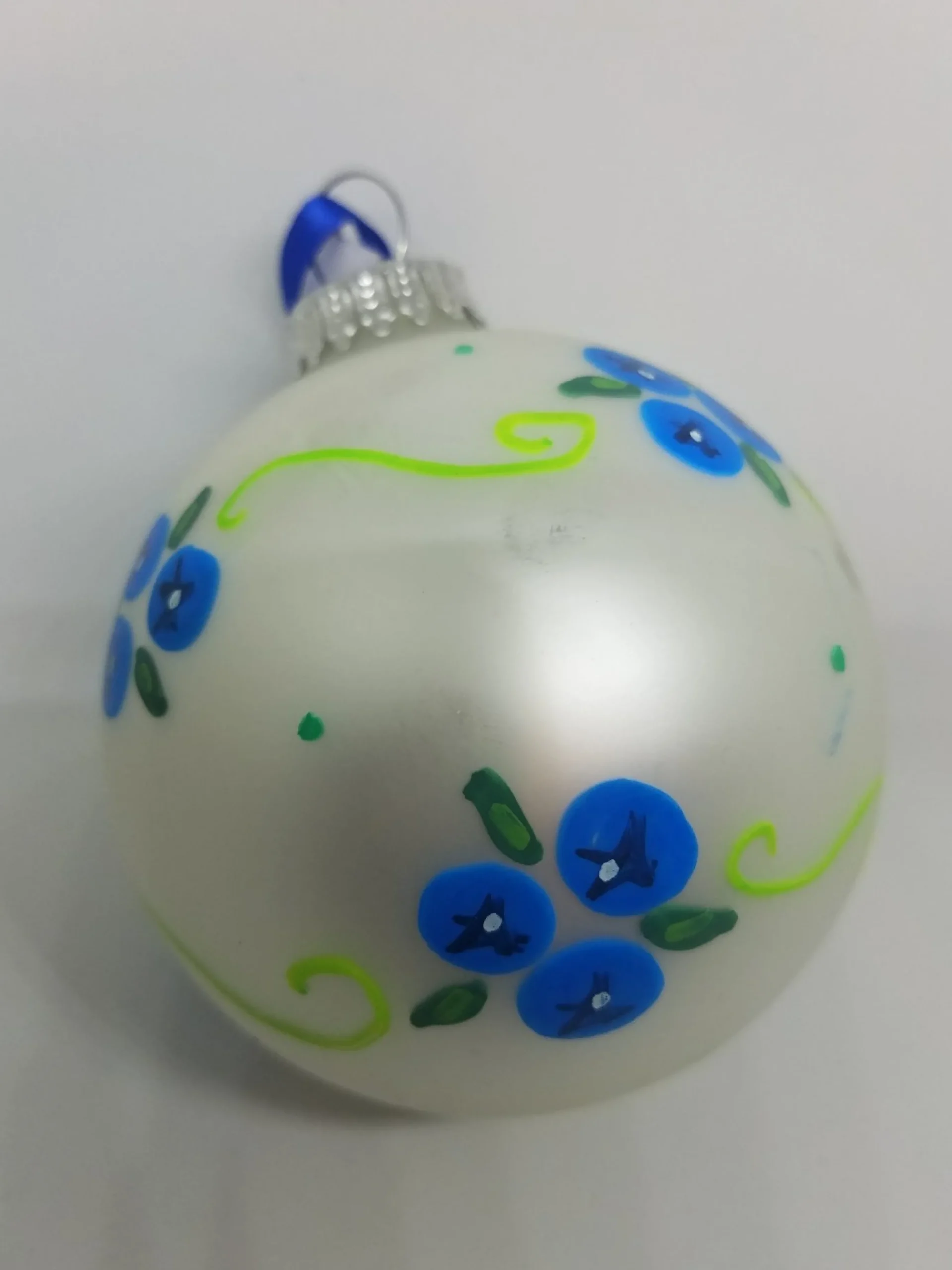 Blueberry Cluster Hand Painted Glass Ornament