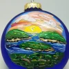 Cadillac Mountain Acadia Painted Glass Ornament