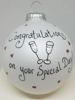 Congratulations On Your Special Day Heartfelt Glass Ornament
