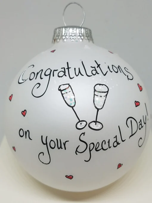 Congratulations On Your Special Day Heartfelt Glass Ornament