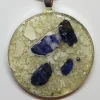 Crushed Clam Shell With Mussel Accents Jewelry Pendant