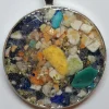 Crushed Lobster Mussel Clam Blue Abalone Shell Jewelry Pendant