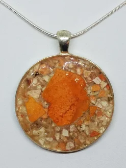 Crushed Lobster Shell Jewelry Pendant