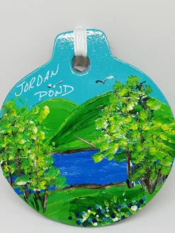 Jordan Pond Acadia Painted Wood Ornament