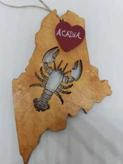 Lobster Maine State Wood Ornament