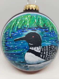Loon Painted Glass Ornament