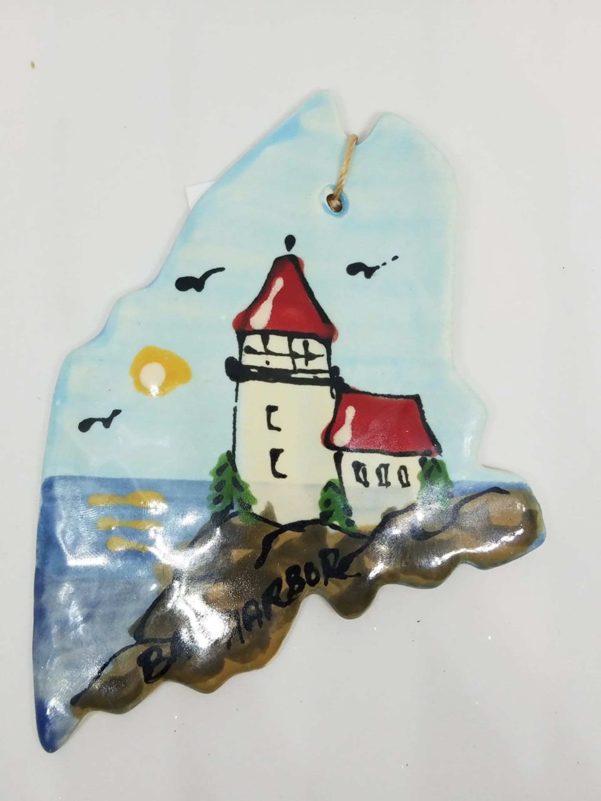 Maine Ornament With Lighthouse