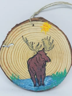 Moose In Clearing Wood Ornament