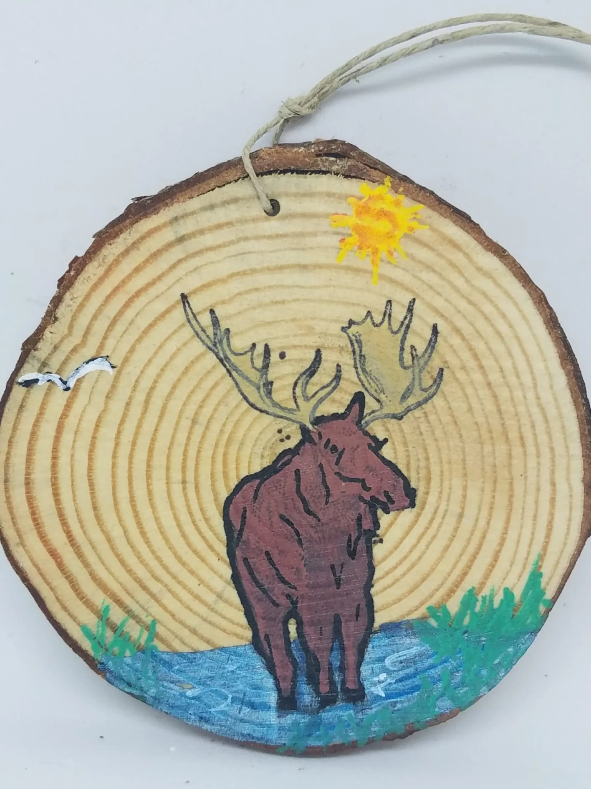 Moose In Clearing Wood Ornament