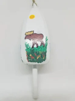 Moose On White Buoy Ornament
