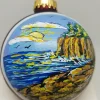 Otter Cliffs Acadia Painted Glass Ornament
