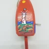 Red And White Striped Lighthouse On Orange Buoy Ornament