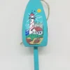 Red And White Striped Lighthouse On Blue Buoy Ornament