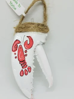 Red Lobster On White Lobster Claw Ornament