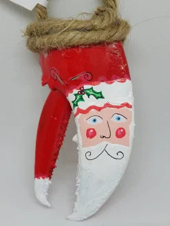 Santa Clause "Claws" Painted Lobster Claw Ornament