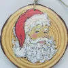 Santa Clause On Wood Ornament