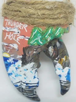Thunder Hole Acadia National Park Painted Lobster Claw Ornament