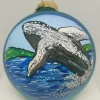 Whale Painted Glass Ornament